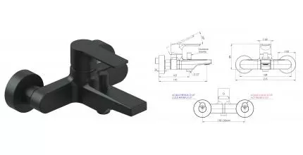 Смеситель для ванны «Mariani» Kali B14212KL чёрный матовый