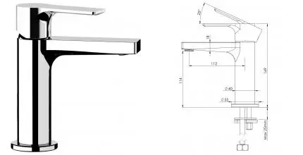 Смеситель для раковины «Mariani» Kali A00380KL12 хром