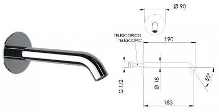 Излив к смесителю «Daniel» Tokyo TK4704BLCR 18,3 хром