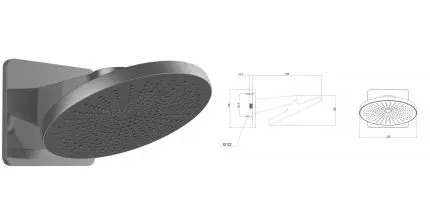 Верхний душ «Vincea» Inspire VSHD-3I5CGM воронёная сталь