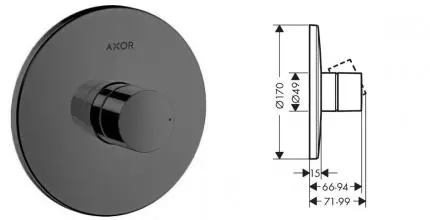 Внешняя часть смесителя «Axor» Uno 45605340 шлифованный чёрный хром