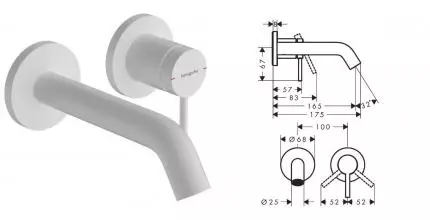 Внешняя часть смесителя «Hansgrohe» Tecturis S 73350700 17,5 белая матовая