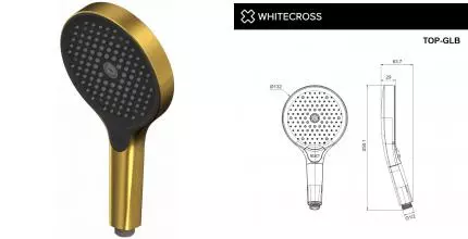 Ручная лейка «Whitecross» Top GLB брашированное золото