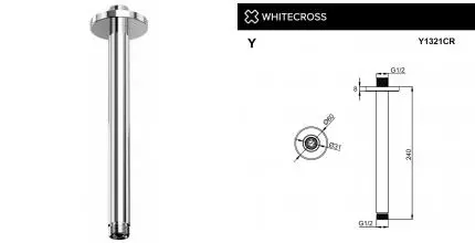 Кронштейн для верхнего душа «Whitecross» Y1321CR 24 хром