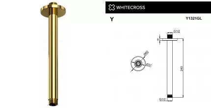 Кронштейн для верхнего душа «Whitecross» Y1321GL 24 золото