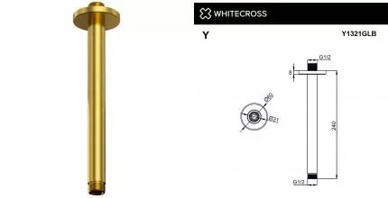 Кронштейн для верхнего душа «Whitecross» Y1321GLB 24 брашированное золото