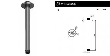 Кронштейн для верхнего душа «Whitecross» Y1321GM 24 оружейная сталь