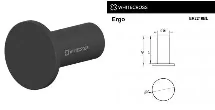 Крючок «Whitecross» Ergo ER2216BL на стену чёрный матовый