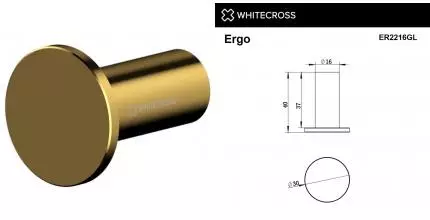 Крючок «Whitecross» Ergo ER2216GL на стену золото