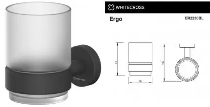 Стакан для зубных щёток «Whitecross» Ergo ER2230BL на стену чёрный матовый