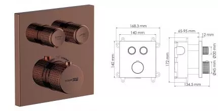 Смеситель для душа «WasserKRAFT» Asphe 7748 Thermo с термостатом розовое золото