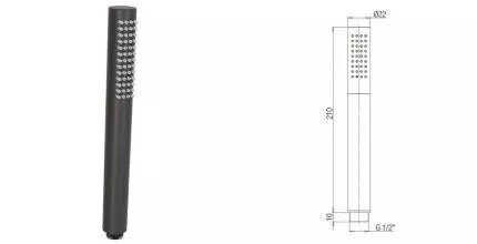 Ручная лейка «Paini» 53PZ155TT чёрная брашированная