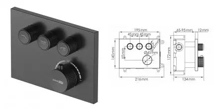 Смеситель для душа «WasserKRAFT» Wiese 8458 Thermo с термостатом оружейная сталь