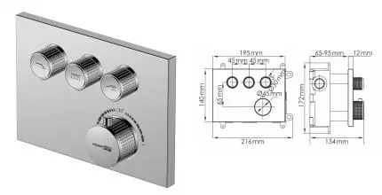 Смеситель для душа «WasserKRAFT» Dinkel 5858 Thermo с термостатом хром