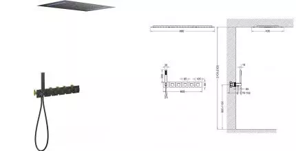 Душевая система «Timo» Petruma SX-5229/03SM с термостатом чёрная матовая