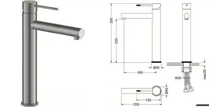 Смеситель для раковины «Timo» Saona 2311/18F чёрное золото