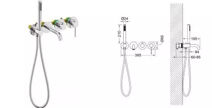 Смеситель для ванны «Timo» Saona 2314/00YSM хром