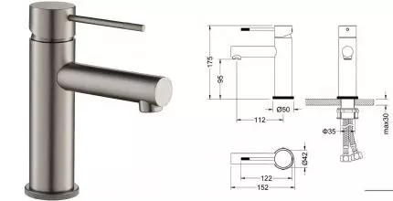 Смеситель для раковины «Timo» Saona 2361/18F чёрное золото