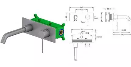 Смеситель для раковины «Timo» Saona 2371/18SM чёрное золото