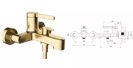 Смеситель для душа «ESKO» Sochi Gold SC54Gold золото