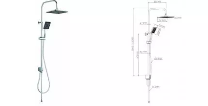 Душевая стойка «ESKO» ST1450N хром