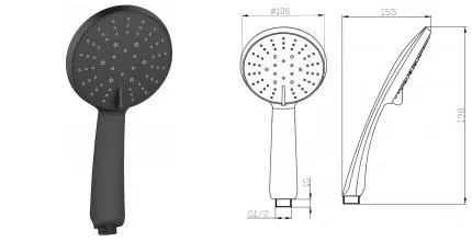 Ручная лейка «ESKO» SCU855 чёрная