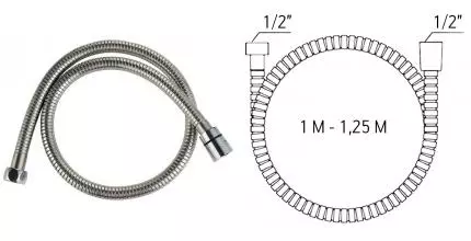 Душевой шланг «ESKO» SSH1 100-125 см. хром