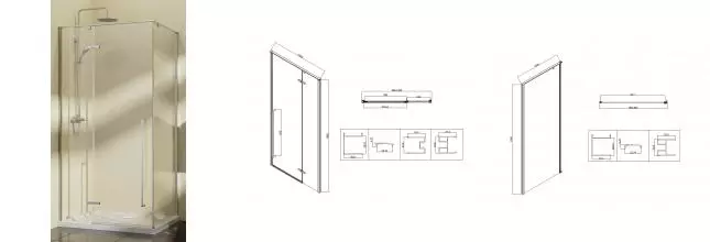 Душевой угол-ограждение «Vincea» Slim-N VSR-5SN1010CL 100/100 прозрачный/хром квадратный без поддона универсальный