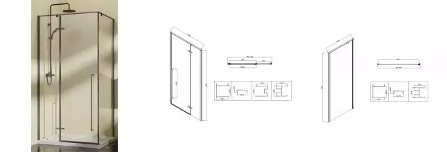 Душевой угол-ограждение «Vincea» Slim-N VSR-5SN1010CLGM 100/100 прозрачный/вороненая сталь квадратный без поддона универсальный