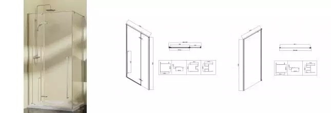 Душевой угол-ограждение «Vincea» Slim-N VSR-5SN9010CL 100/90 прозрачный/хром прямоугольный без поддона универсальный