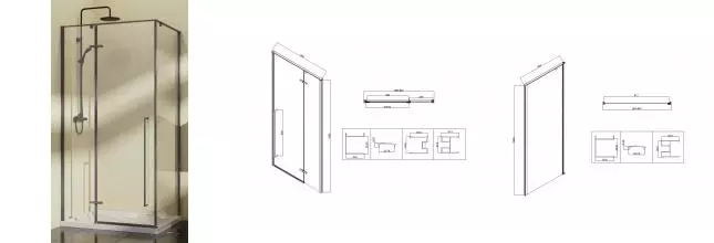 Душевой угол-ограждение «Vincea» Slim-N VSR-5SN9090CLGM 90/90 прозрачный/вороненая сталь квадратный без поддона универсальный