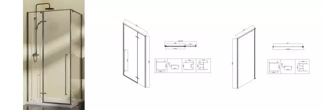 Душевой угол-ограждение «Vincea» Slim-N VSR-5SN9010CLGM 100/90 прозрачный/вороненая сталь прямоугольный без поддона универсальный