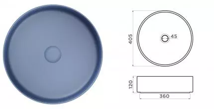 Раковина «Omoikiri» Mira-NB 40/40 искусственный камень тёмно-синяя