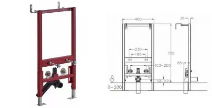 Инсталляция для биде «Agger» ABB400