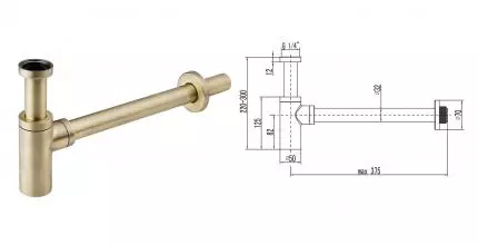 Сифон для раковины «Lemark» LM8300B бронза