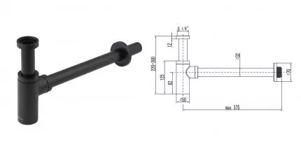 Сифон для раковины «Lemark» LM8300BL чёрный