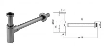 Сифон для раковины «Lemark» LM8300GM графит