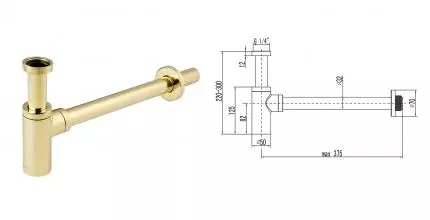 Сифон для раковины «Lemark» LM8300G золото