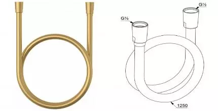 Душевой шланг «Kludi» Suparaflex 61071N0-00 125 см брашированное золото