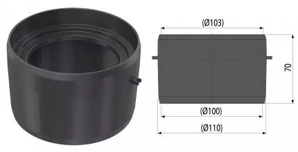 Горловина для подключения к канализации «AlcaPlast» AVZ-P001 DN110 AVZ-P001 чёрный